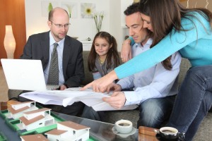 Family with realtor